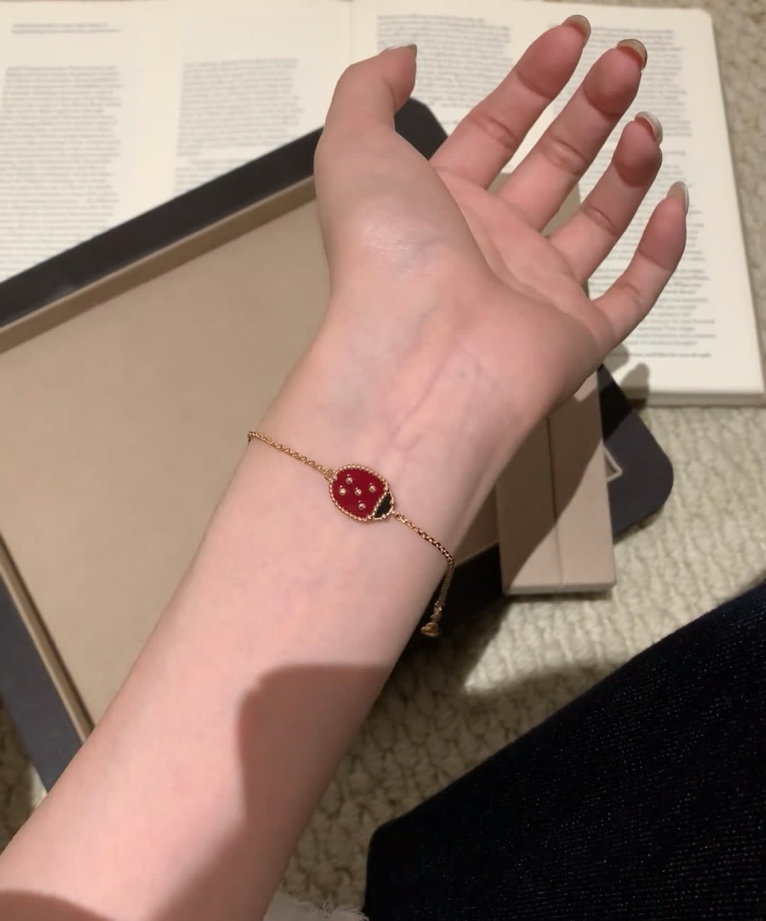 Van Cleef & Arpels Camellia and Ladybug Clip-on Earring Chains